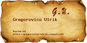 Gregorovics Ulrik névjegykártya