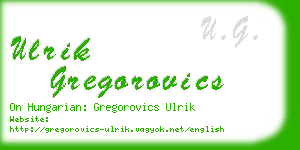 ulrik gregorovics business card